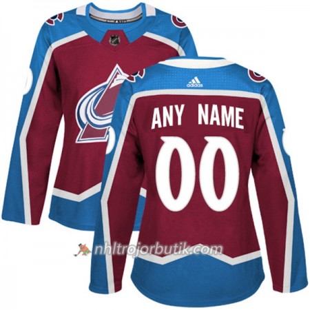 Dame Ishockey Colorado Avalanche Tröja med eget tryck Adidas 2017-2018 Burgundy Röd Authentic